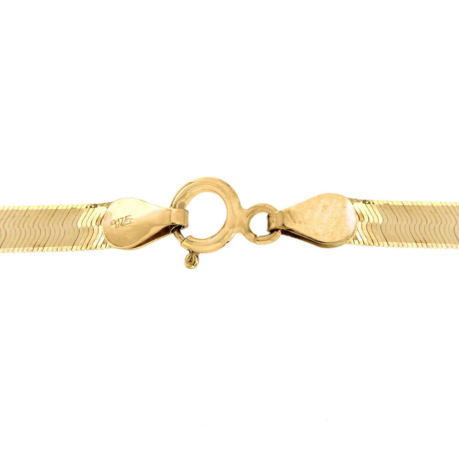 9K Yellow Gold 3mm Herringbone Bracelet 7 Inch