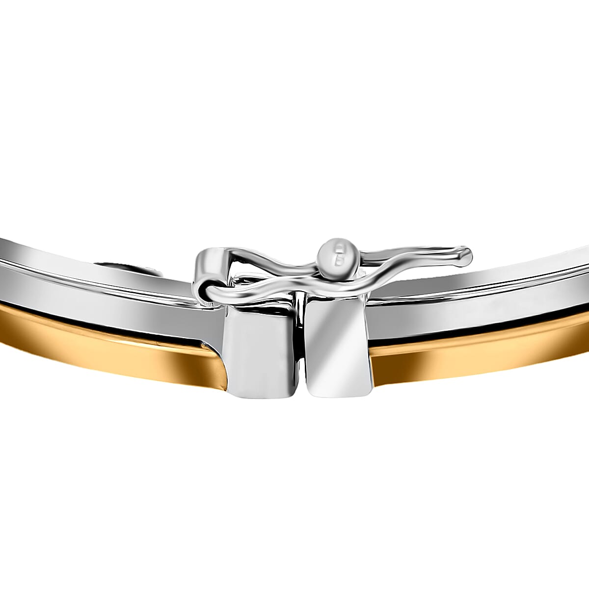 9K Two Colour Gold 4mm Double Tube Bangle