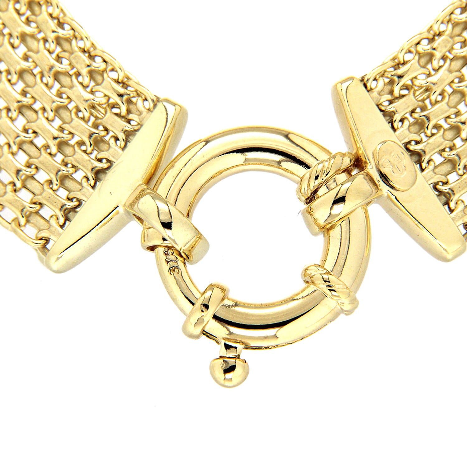 9K Yellow Gold 12mm Bismark Bracelet 7.5 Inch