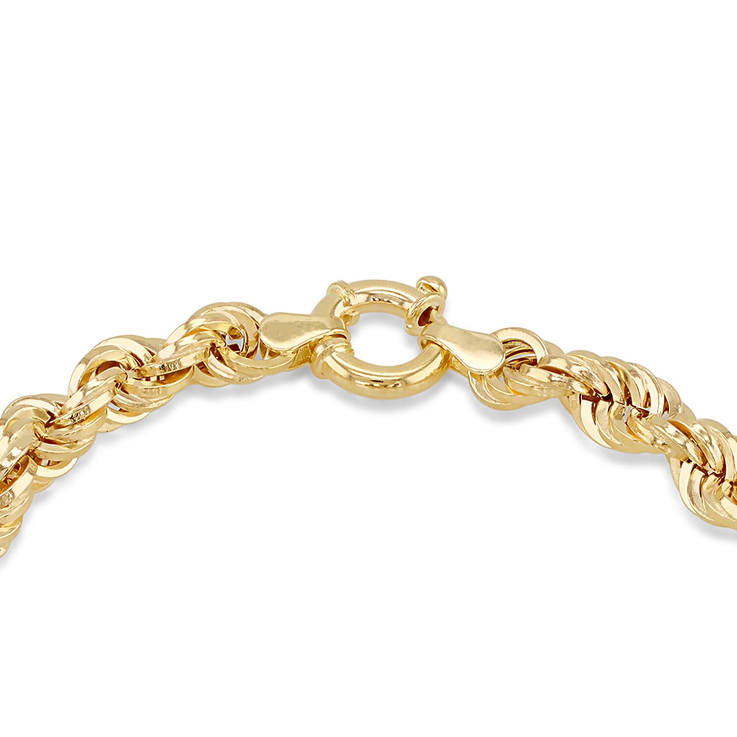 9K Yellow Gold Fancy Rope Link Bracelet 7.5 Inch