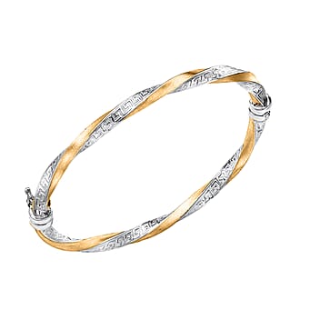 https://tjcuk.sirv.com/Products/71/9/7193081/9K-Two-Colour-Gold-4mm-Greek-Key-Satin-Twist-Bangle_7193081.jpg?w=342&h=342