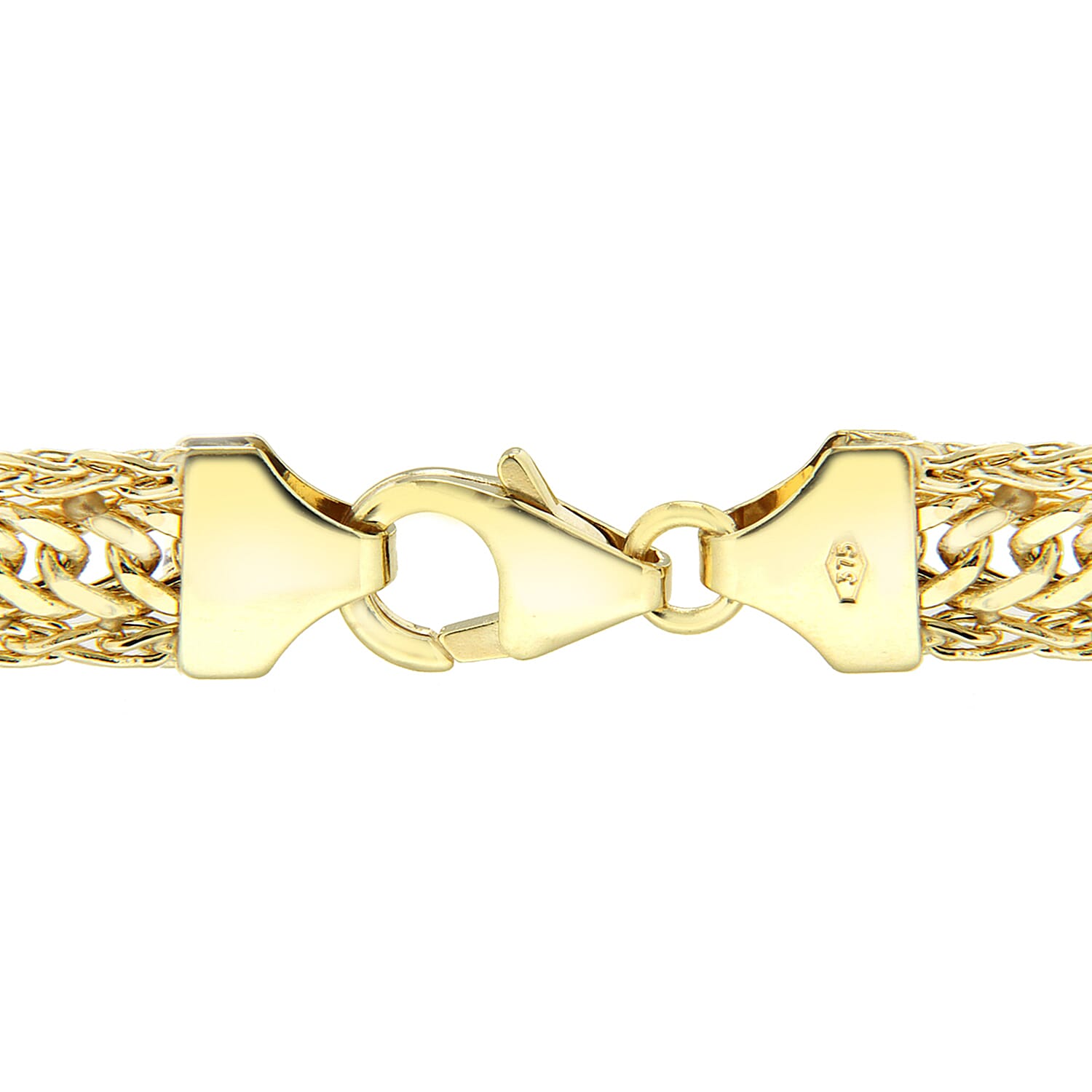 9K Yellow Gold 7mm Diamond Cut Curb Spiga Bracelet 7 Inch