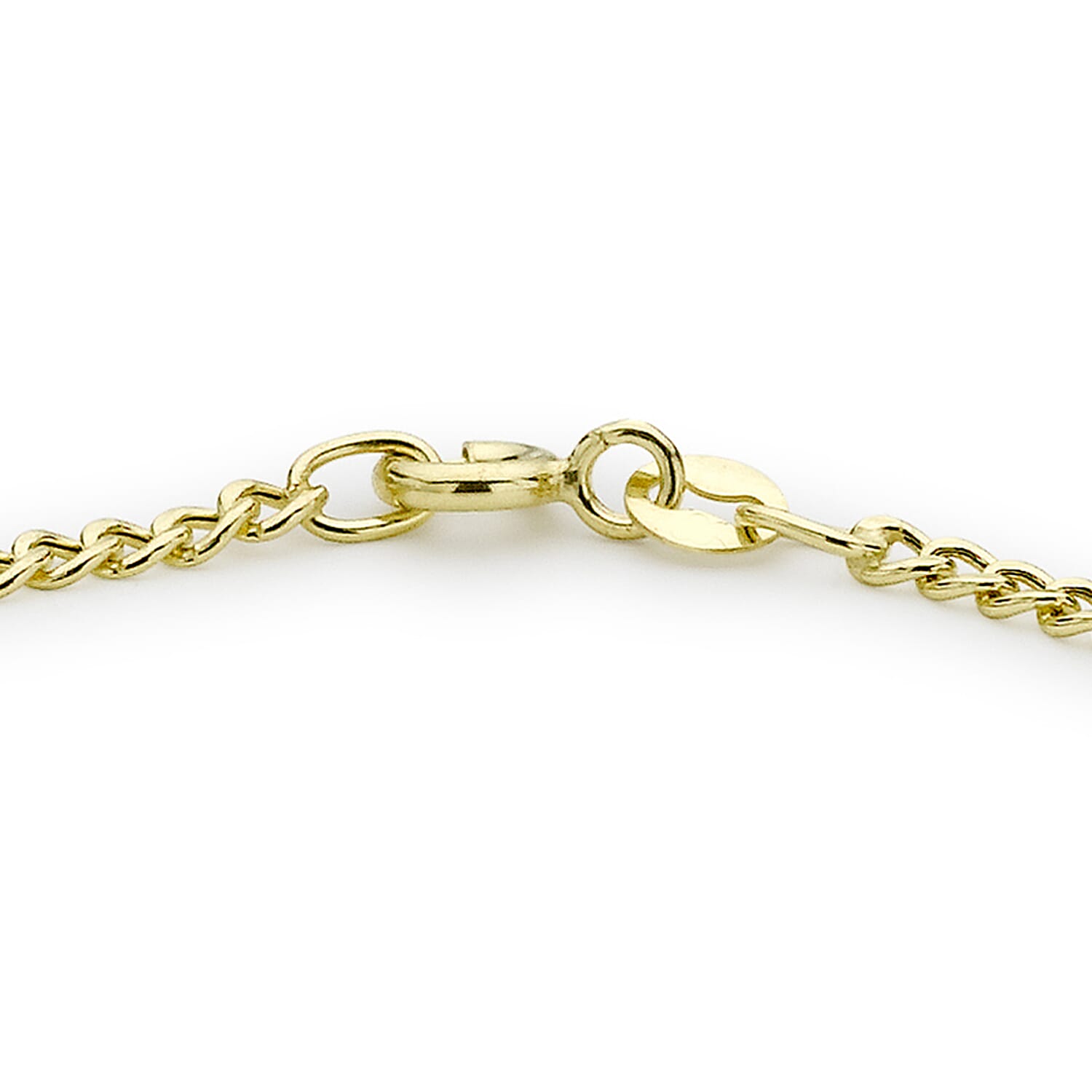 9K Yellow Gold 2mm Curb Chain Bracelet 7 Inch