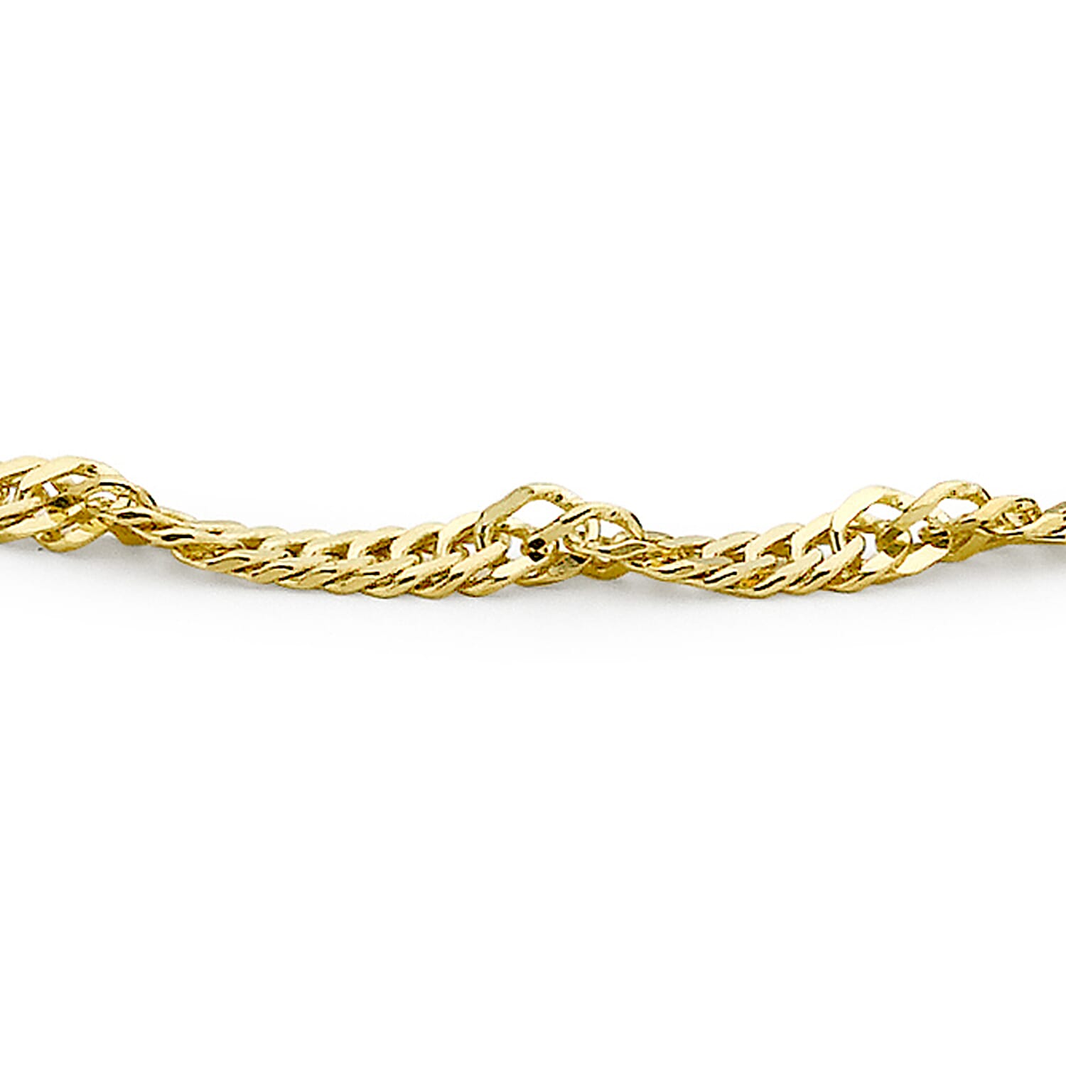 9K Yellow Gold Diamond Cut Twist Curb Bracelet 7 Inch