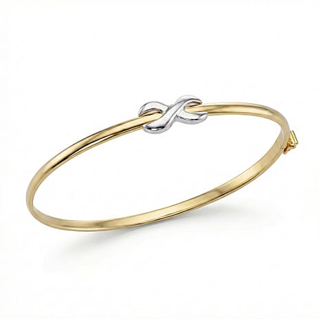 9K Two Colour Gold 7.5mm X 14mm Kiss Band Bangle