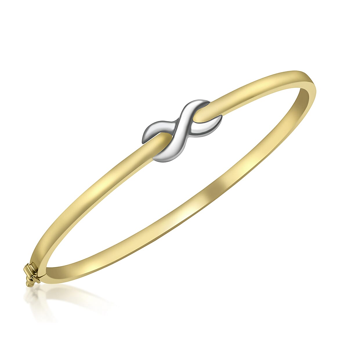 9K Two Colour Gold 7.5mm X 14mm Kiss Band Bangle