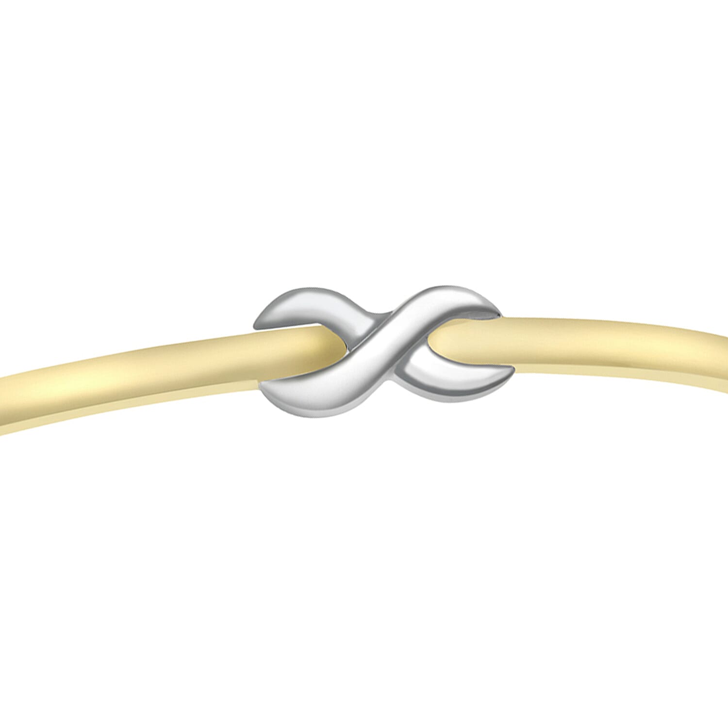 9K Two Colour Gold 7.5mm X 14mm Kiss Band Bangle