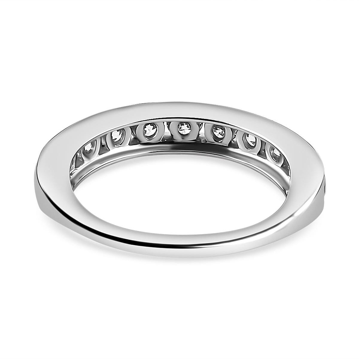 NY Close Out Deal - 14K White Gold SGL Certified Diamond (I1-I2-G-H) Half Eternity Ring 1.00 Ct.