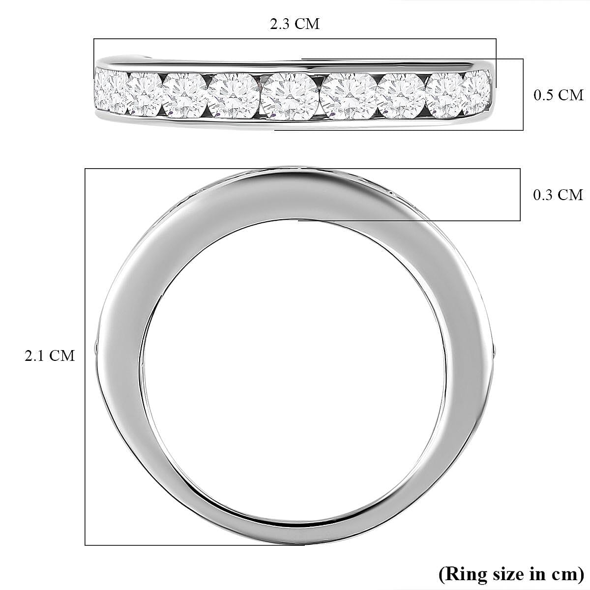 NY Close Out Deal - 14K White Gold SGL Certified Diamond (I1-I2-G-H) Half Eternity Ring 1.00 Ct.