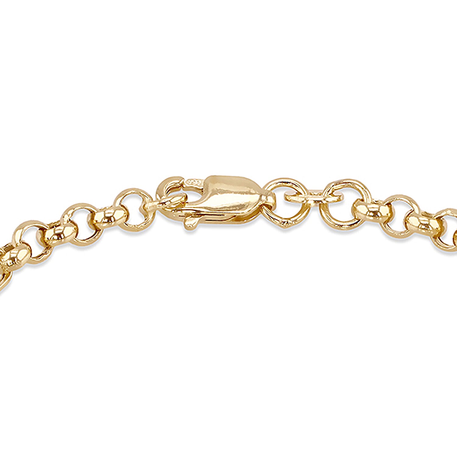 18K Yellow Gold Hollow Figabelcher Albert Bracelet 7.5 Inch