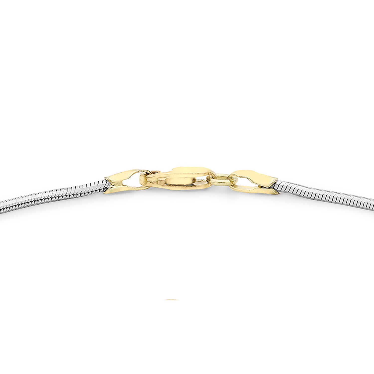 9K Two Colour Gold Ball And Hexagonal Snake Chain Bracelet 7 Inch