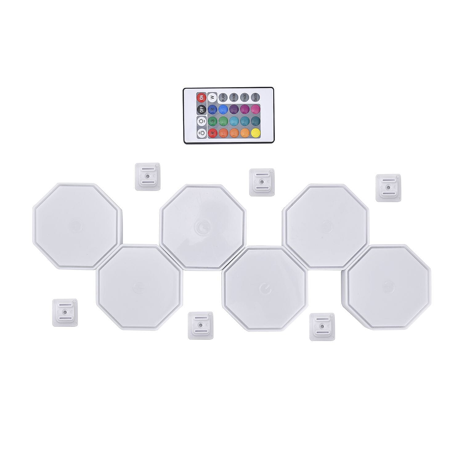 6 Piece Set Octagonal Touch Remote Octagonal Control Splicing Wall Lights - Multi (3xAAA Battery - Not Included)