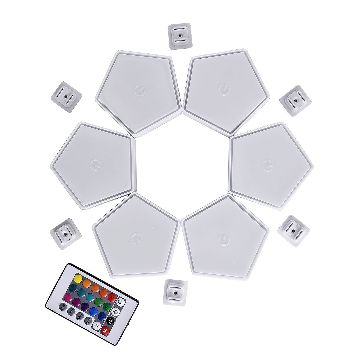 6 Colourful Touch Remote Control Pentagonal Splicing Lights - Multi (Battery Not Included)