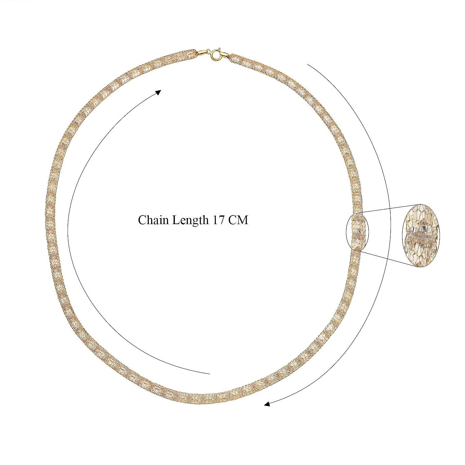 9K Yellow Gold Cubic Zirconia Necklace (Size - 20)