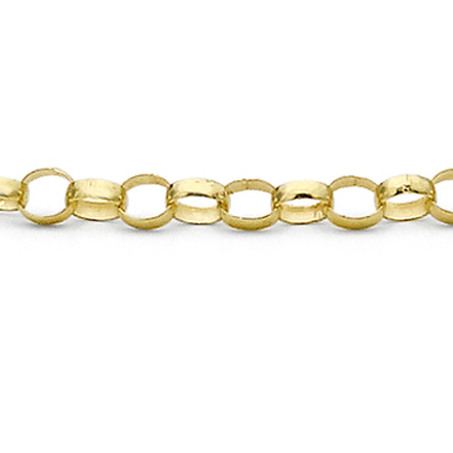 9K Yellow Gold Round Belcher Bracelet (Size 8) with Spring Ring Clasp
