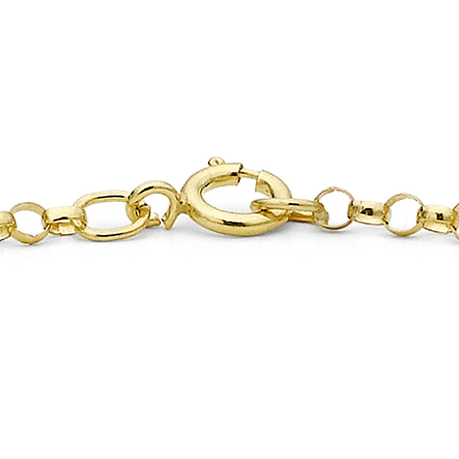 9K Yellow Gold Round Belcher Bracelet (Size 8) with Spring Ring Clasp