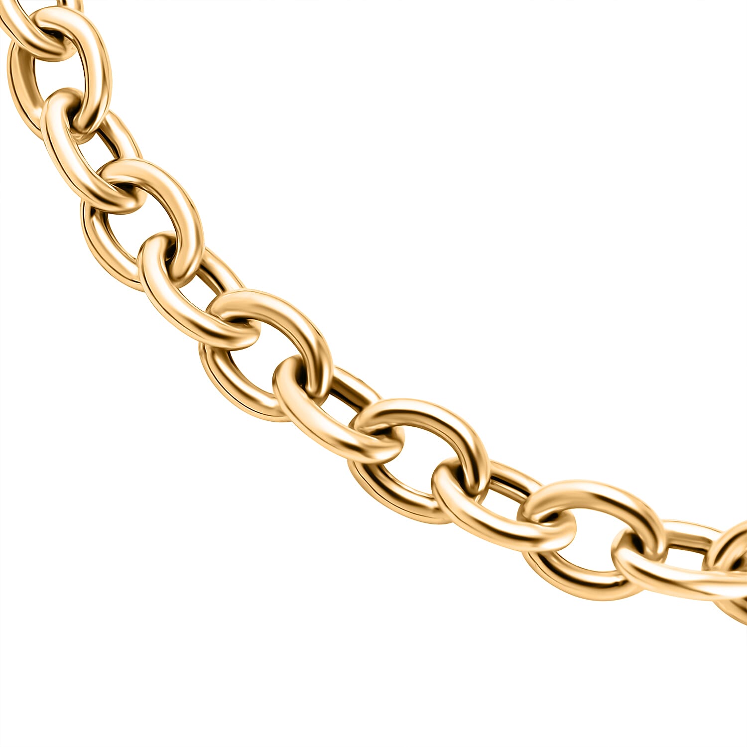 9K Yellow Gold 4mm Oval Link T Bar Belcher Bracelet 7 Inch