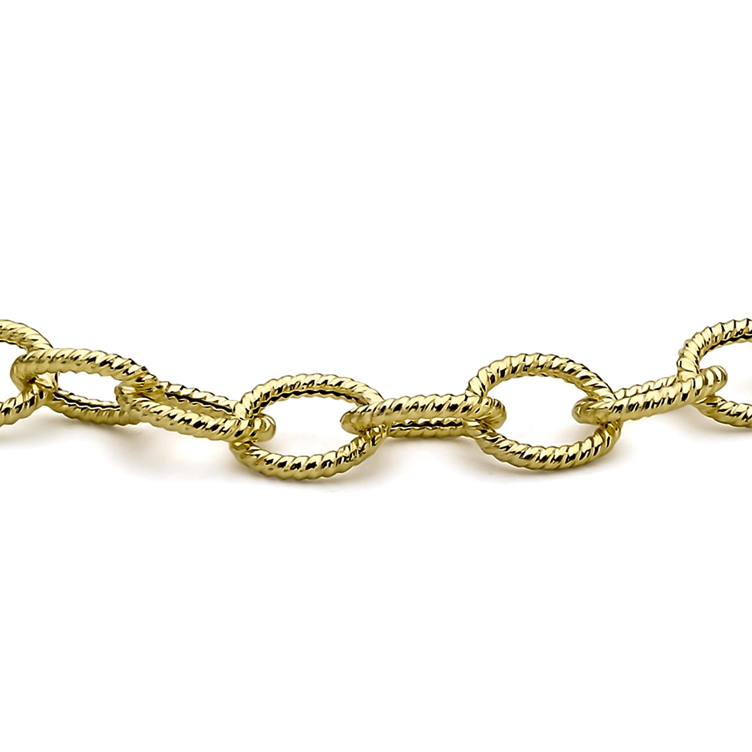 9K Yellow Gold Textured Belcher Bracelet 7.5 Inch