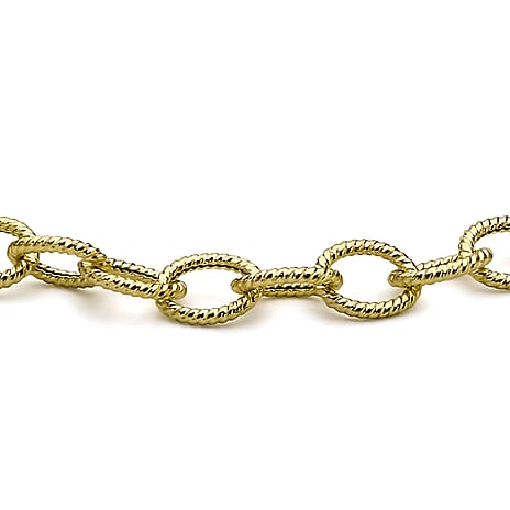 9K Yellow Gold Textured Belcher Bracelet 7.5 Inch