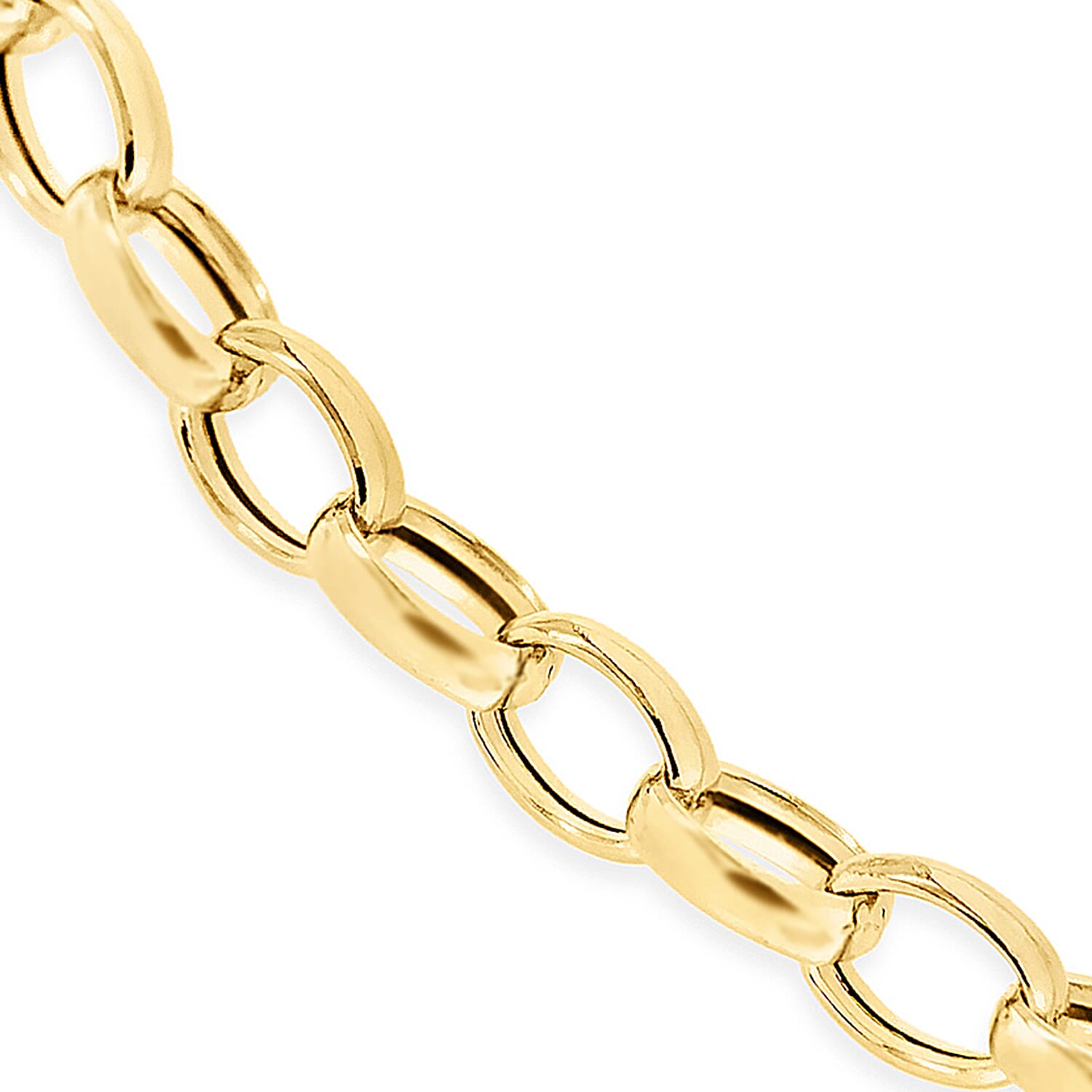 9K Yellow Gold Hollow Oval Belcher Bracelet 7.5 Inch