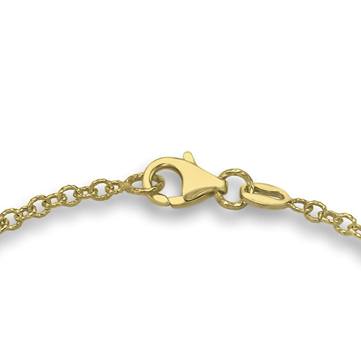 9K Yellow Gold Triple Double Diamond Cut Elliptic Link Bracelet 7.5 Inch