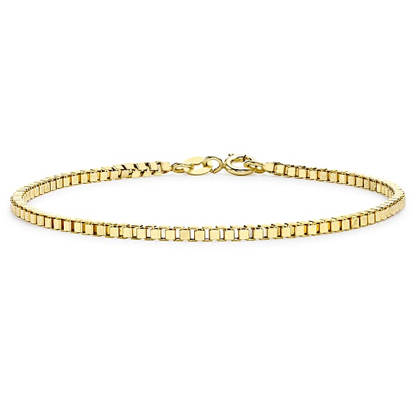 9K Yellow Gold Hollow Box Bracelet 7.5 Inch 7193421 TJC