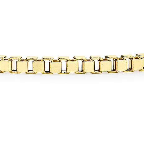 9K Yellow Gold Hollow Box Bracelet 7.5 Inch