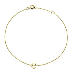 9K Yellow Gold  Bracelet (Size - 7.25),  Gold Wt. 0.4 Gms