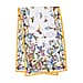 La Marey Silk Bird Pattern Satin Scarf - White