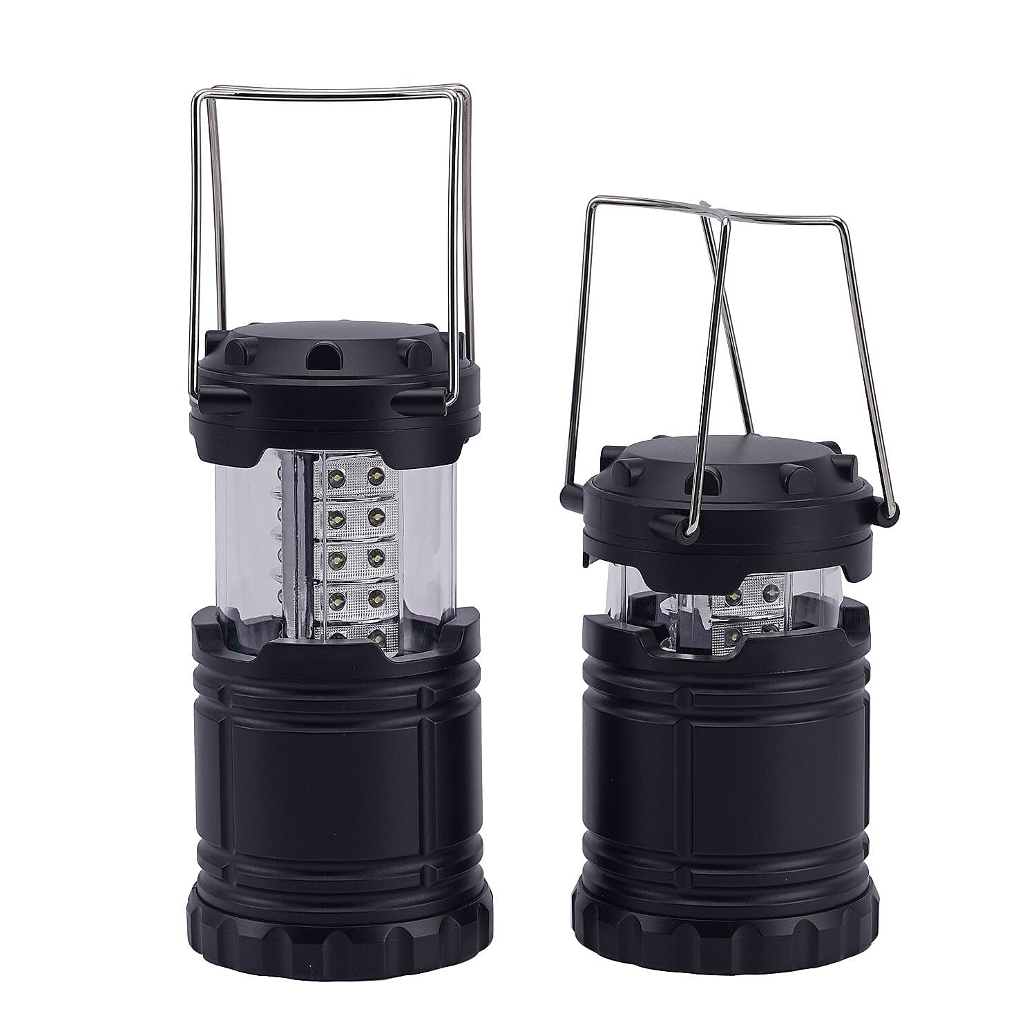 Set of 2 LED Camping Latern (Size 12x8 Cm) - Black