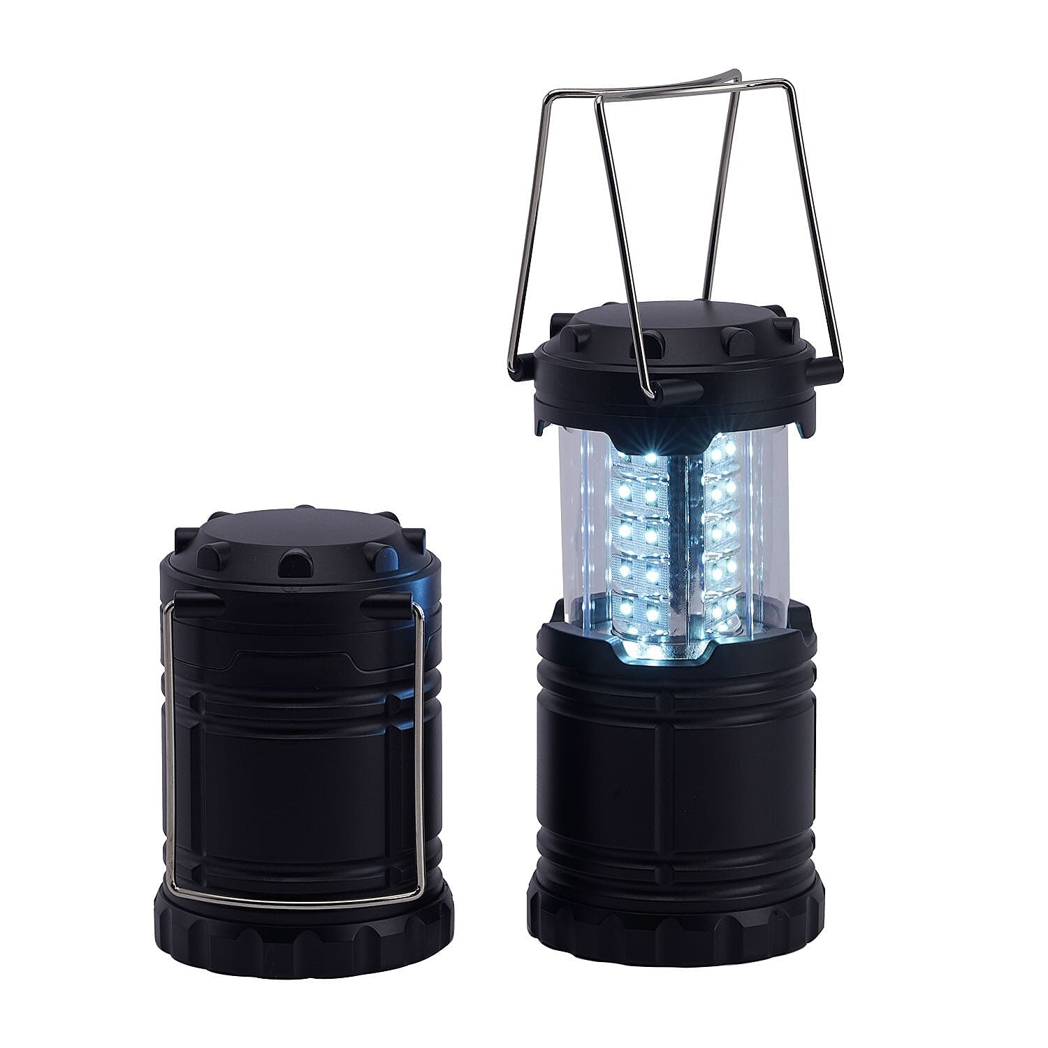 Set of 2 LED Camping Latern (Size 12x8 Cm) - Black