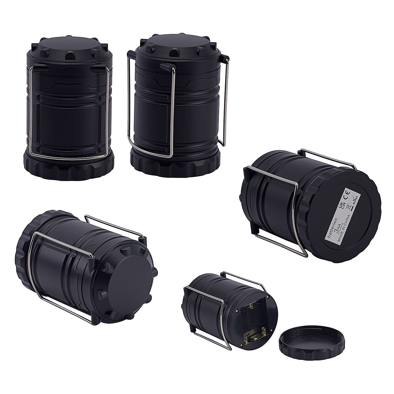 Set of 2 LED Camping Latern (Size 12x8 Cm) - Black