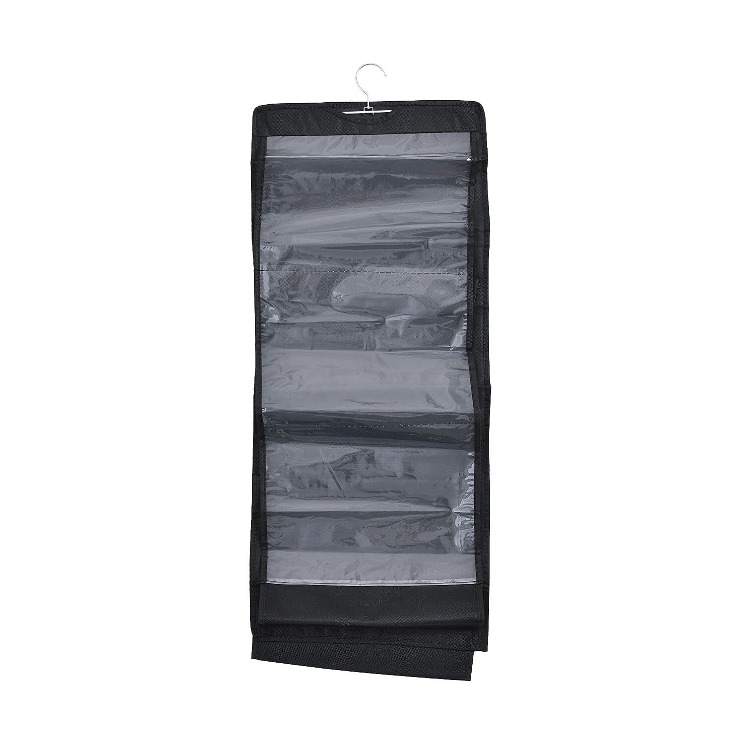 Set of 2 Anti Dust 6 Pocket Two-Sided Multi-Purpose Organiser (Size 85x34 Cm) - Black