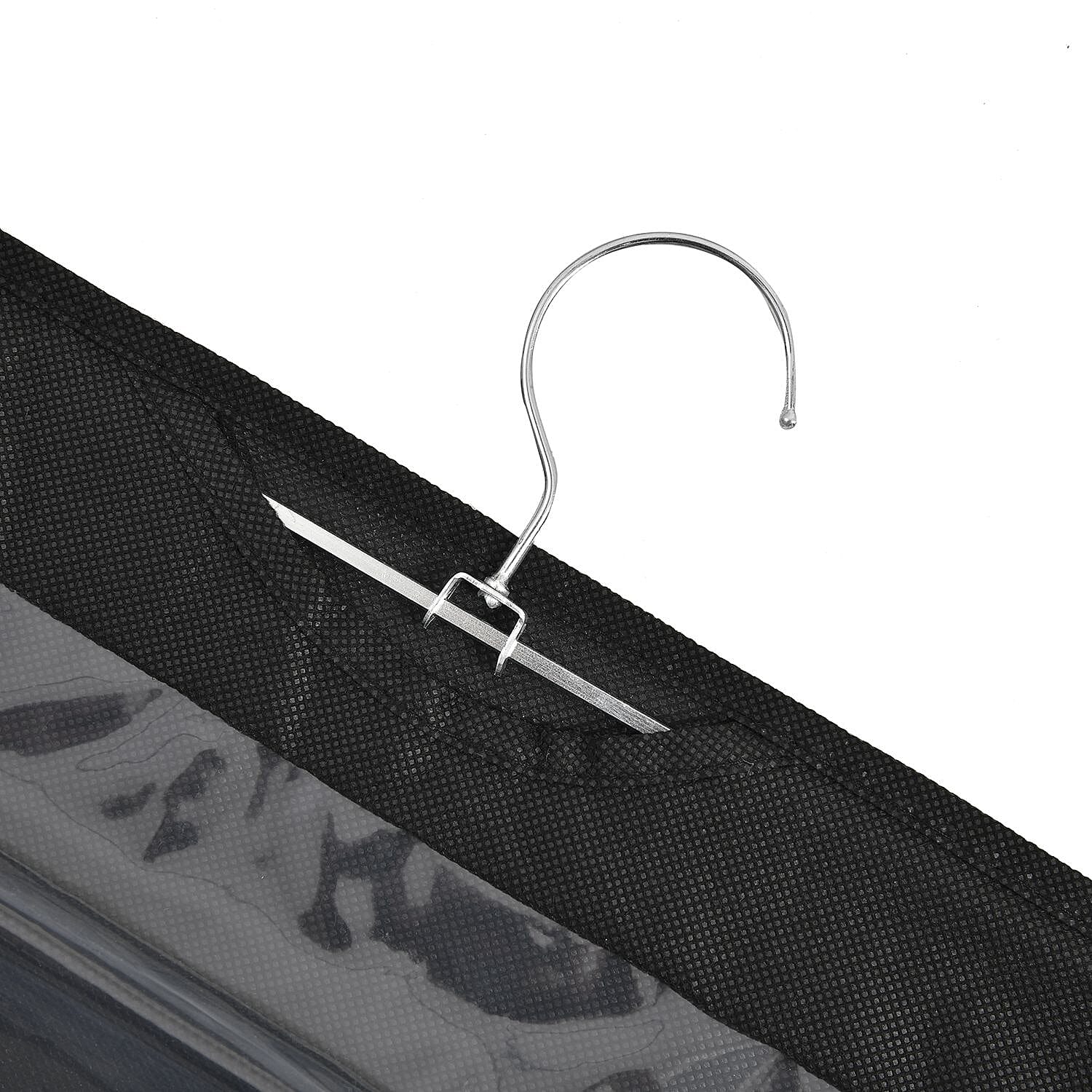 Set of 2 Anti Dust 6 Pocket Two-Sided Multi-Purpose Organiser (Size 85x34 Cm) - Black