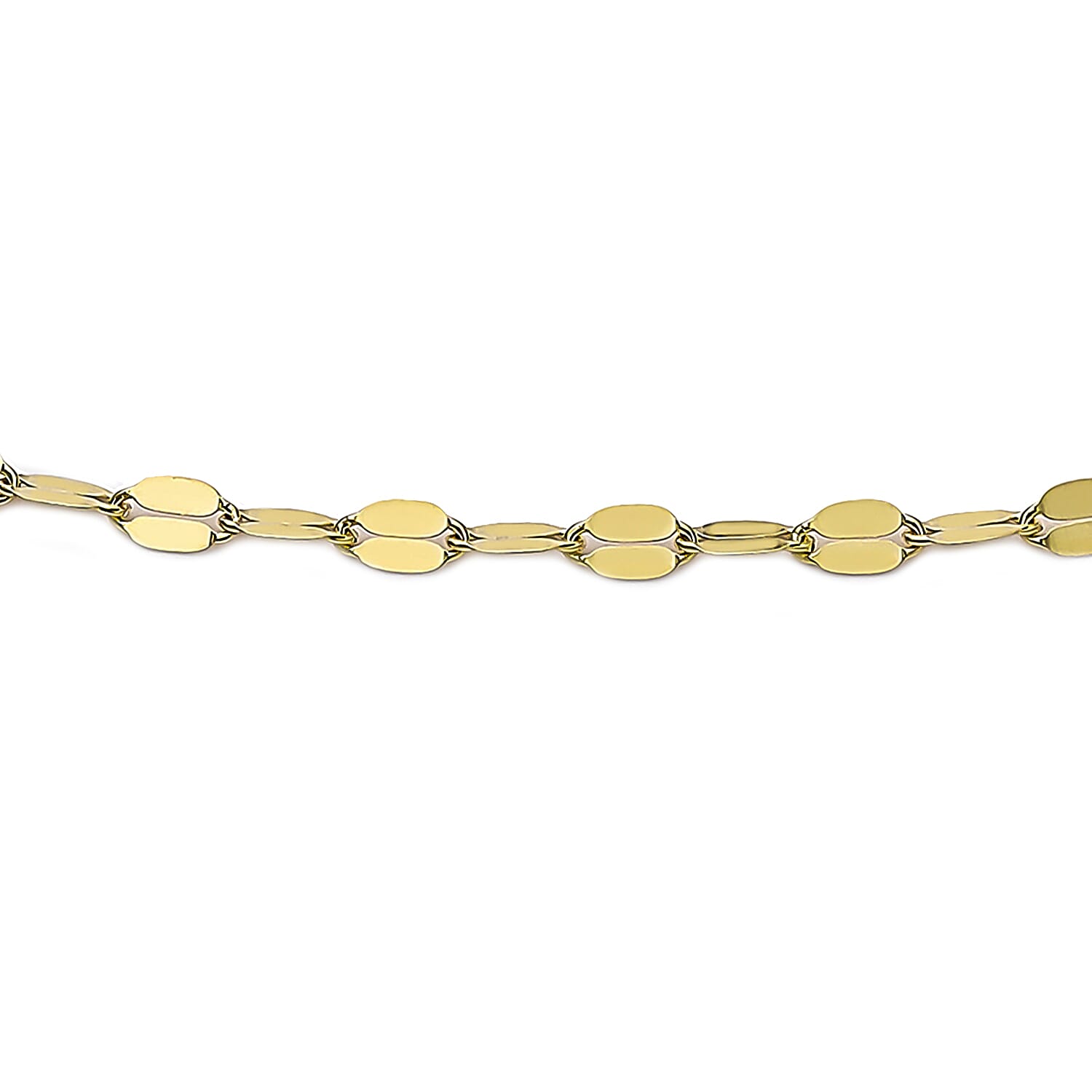 9K Yellow Gold 1.8mm Forzatina Chain Adjustable Bracelet 16Cm-6.25" 7.5 Inch