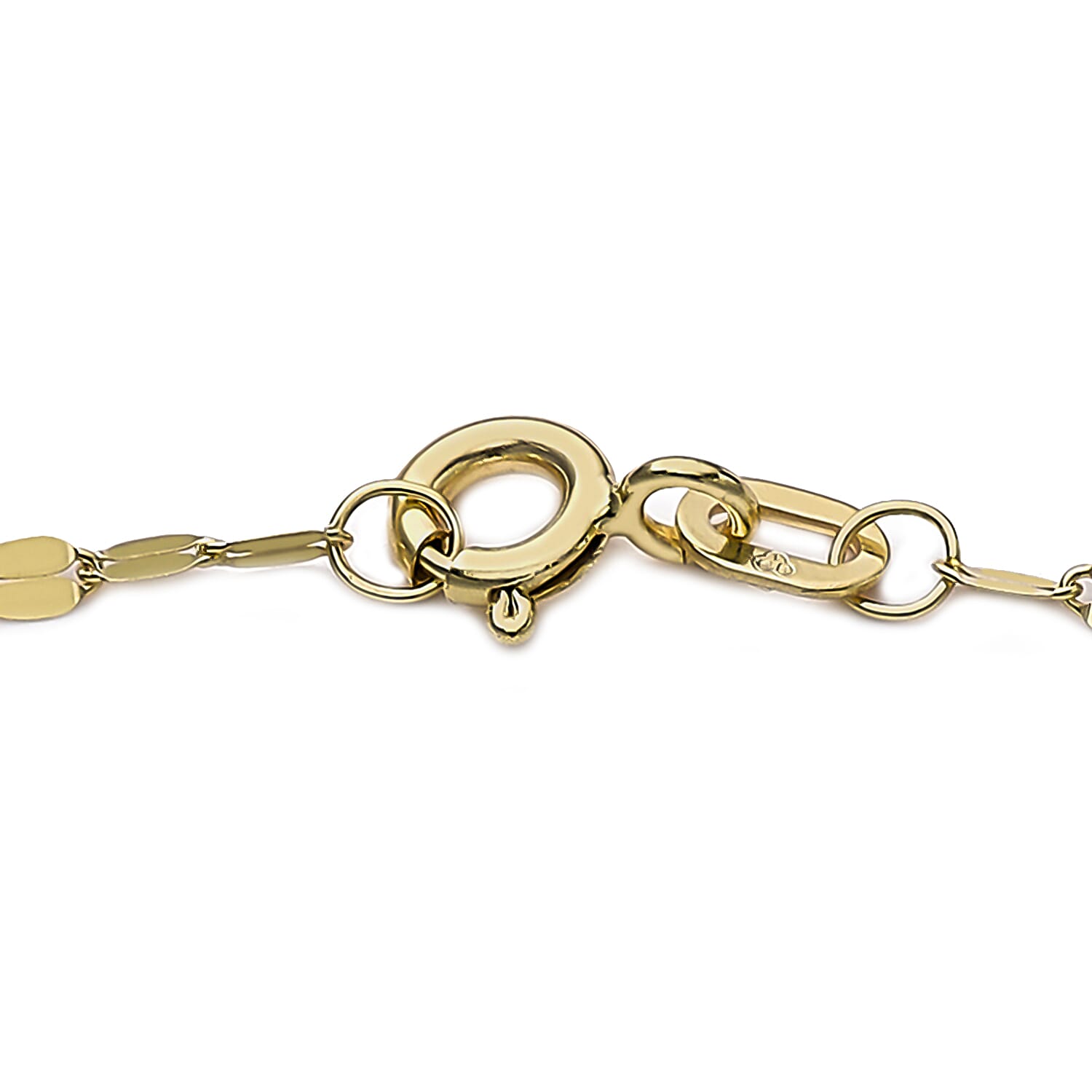 9K Yellow Gold 1.8mm Forzatina Chain Adjustable Bracelet 16Cm-6.25" 7.5 Inch