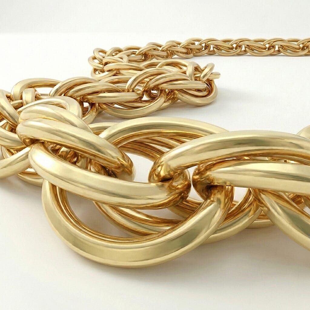 9K Yellow Gold Twisted Oval Link Bracelet 7.5 Inch