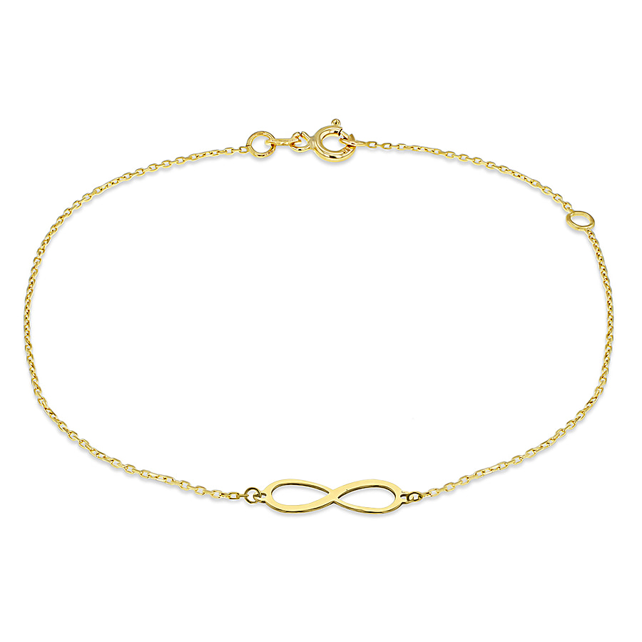 9K Yellow Gold 15.5mm X 5mm ’Infinity’ Adjustable Bracelet 6.2 to 7.5 Inch