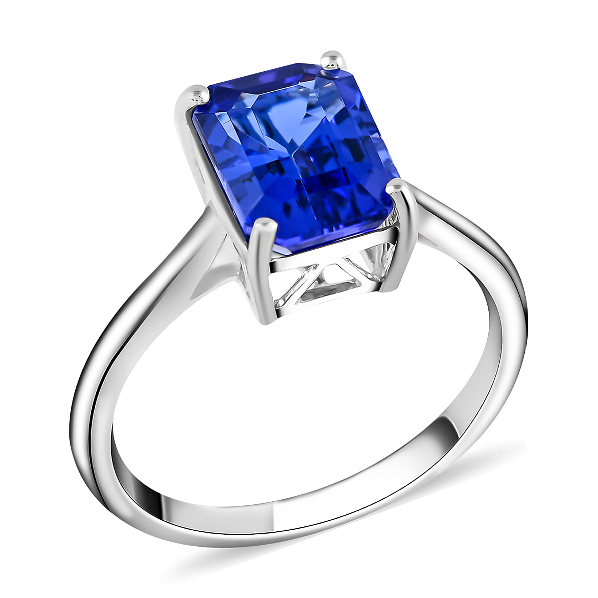 Certified and Appraised RHAPSODY 950 Platinum 2.70 Ct AAAA Tanzanite and Diamond VS-EF Ring