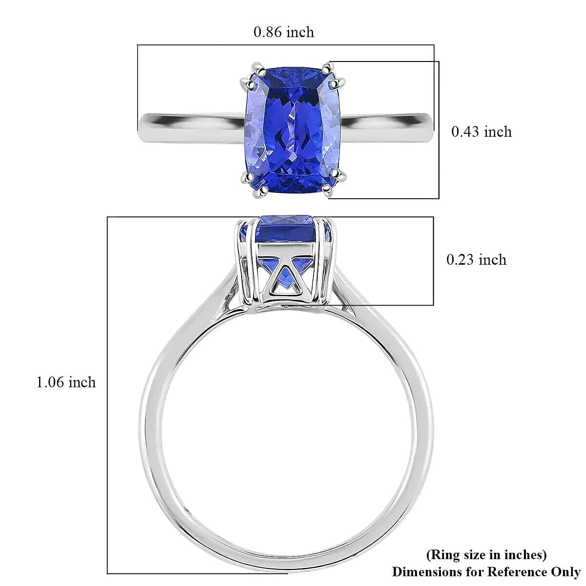 RHAPSODY-950 Platinum AGI Certified AAAA Tanzanite and Diamond (VS-E-F) Ring 2.50 Ct