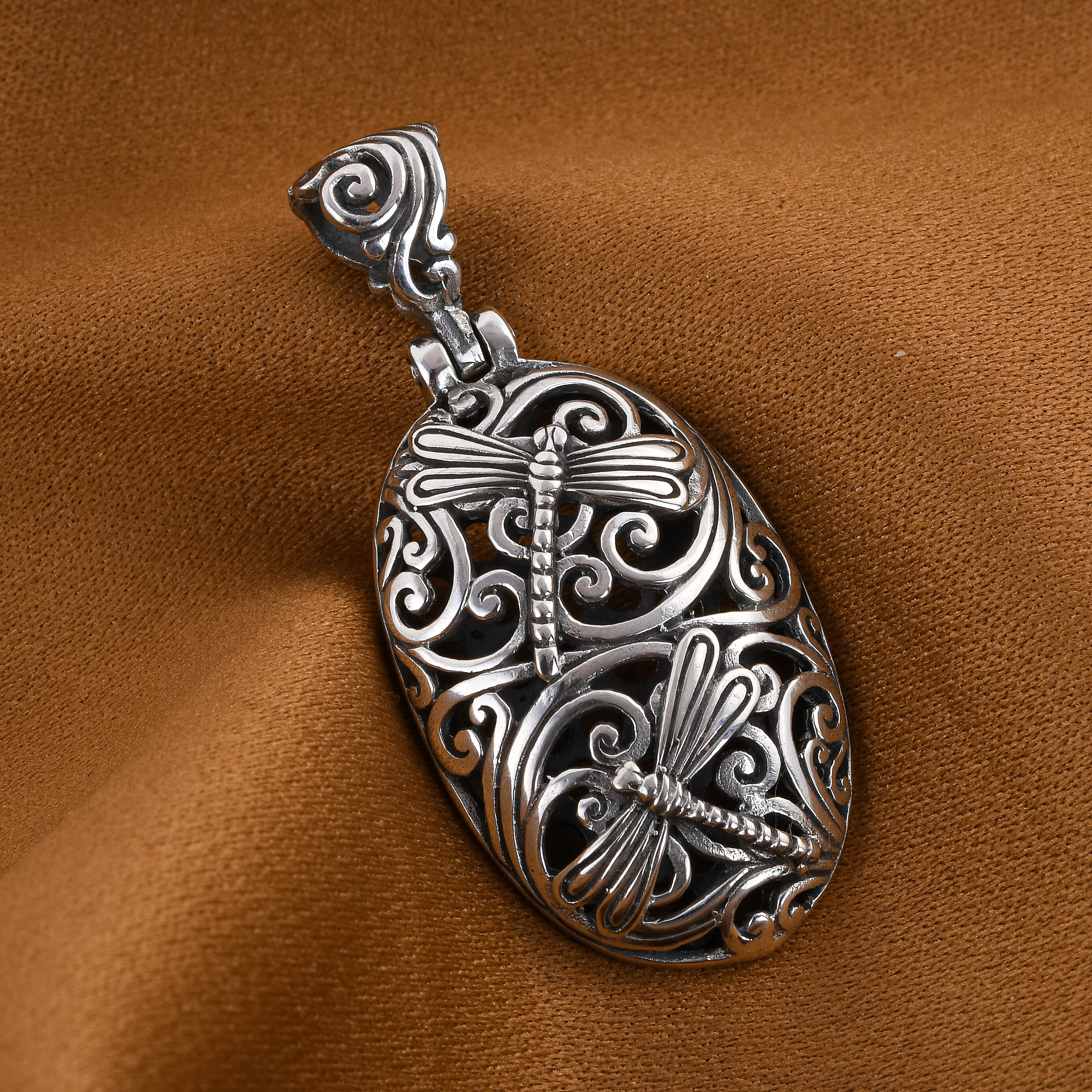 Bali Legacy Collection - Sterling Silver Dragonfly Pendant, Silver Wt. 6.00 Gms