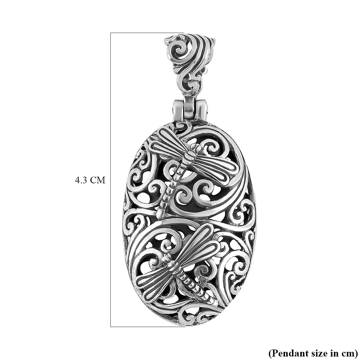 Bali Legacy Collection - Sterling Silver Dragonfly Pendant, Silver Wt. 6.00 Gms