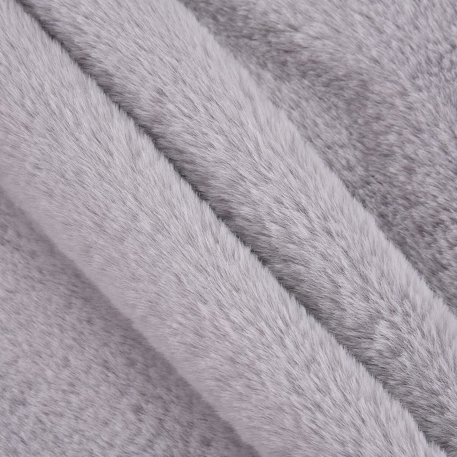 2 in 1 Faux Fur Drawstring Snood or Hat - Grey