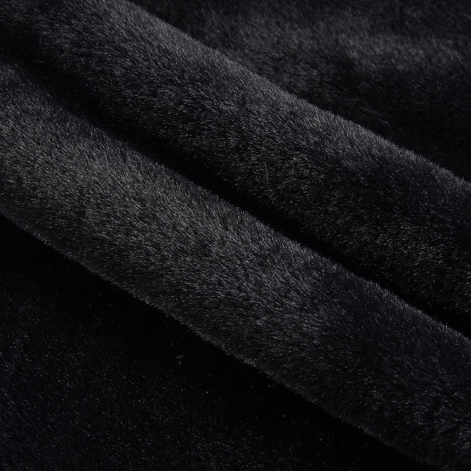 2 in 1 Faux Fur Drawstring Snood or Hat - Black