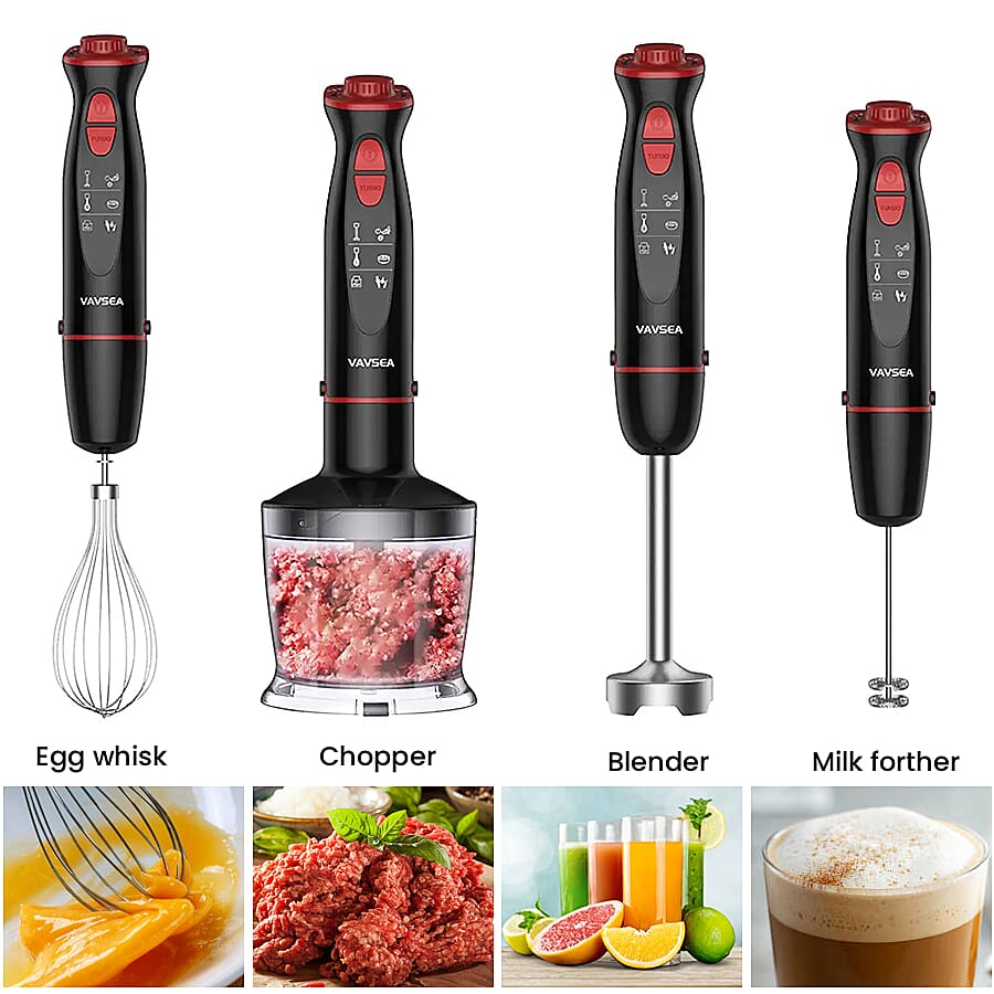 5-in-1 Multi-Function Immersion Hand Blender (Size 25x12x25 cm) - Black