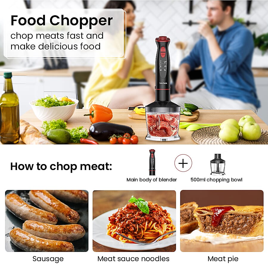 5-in-1 Multi-Function Immersion Hand Blender (Size 25x12x25 cm) - Black