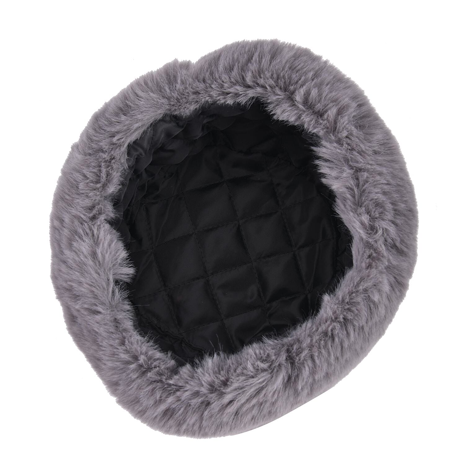 Faux Fur Hat (Size 35x28 Cm) - Grey