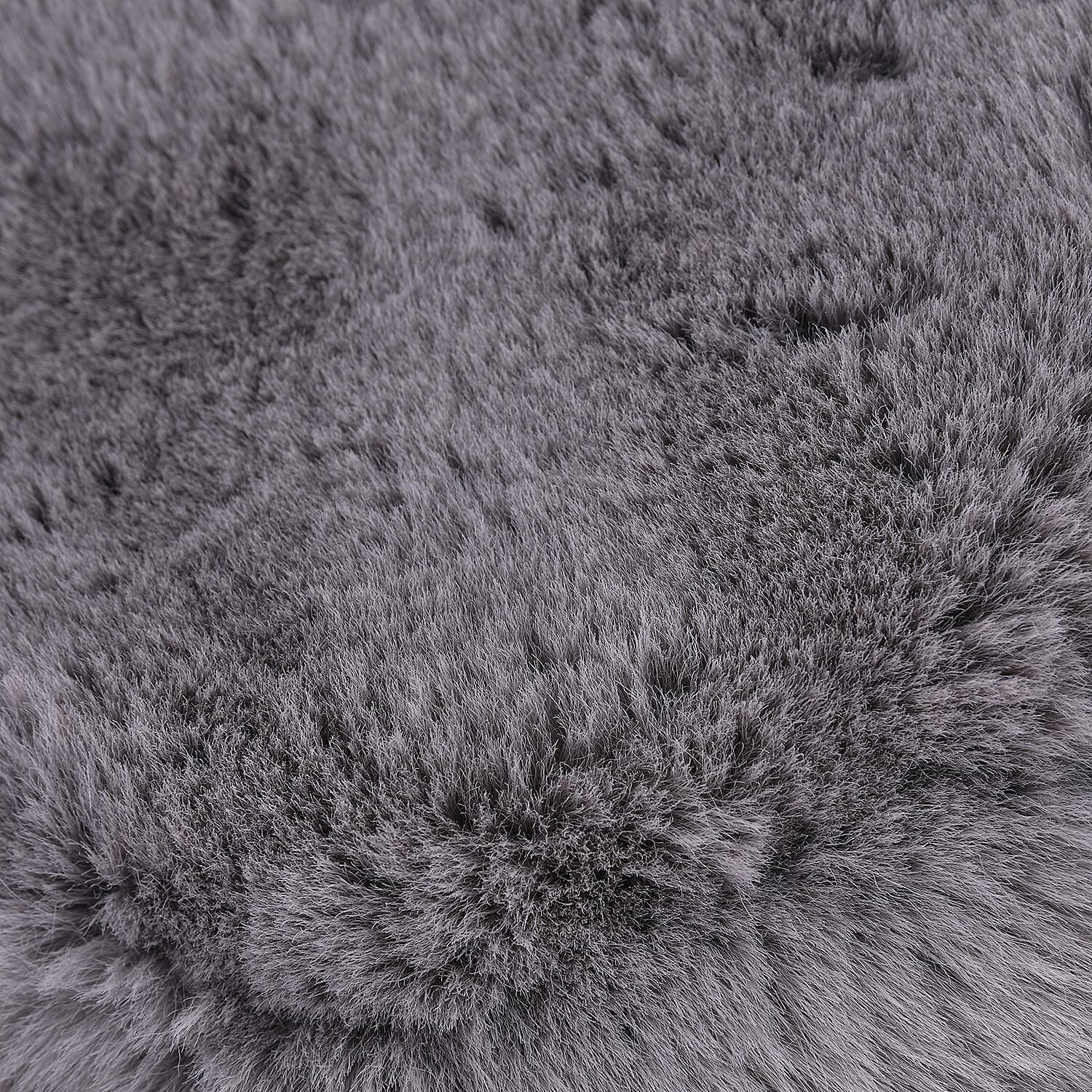 Faux Fur Hat (Size 35x28 Cm) - Grey