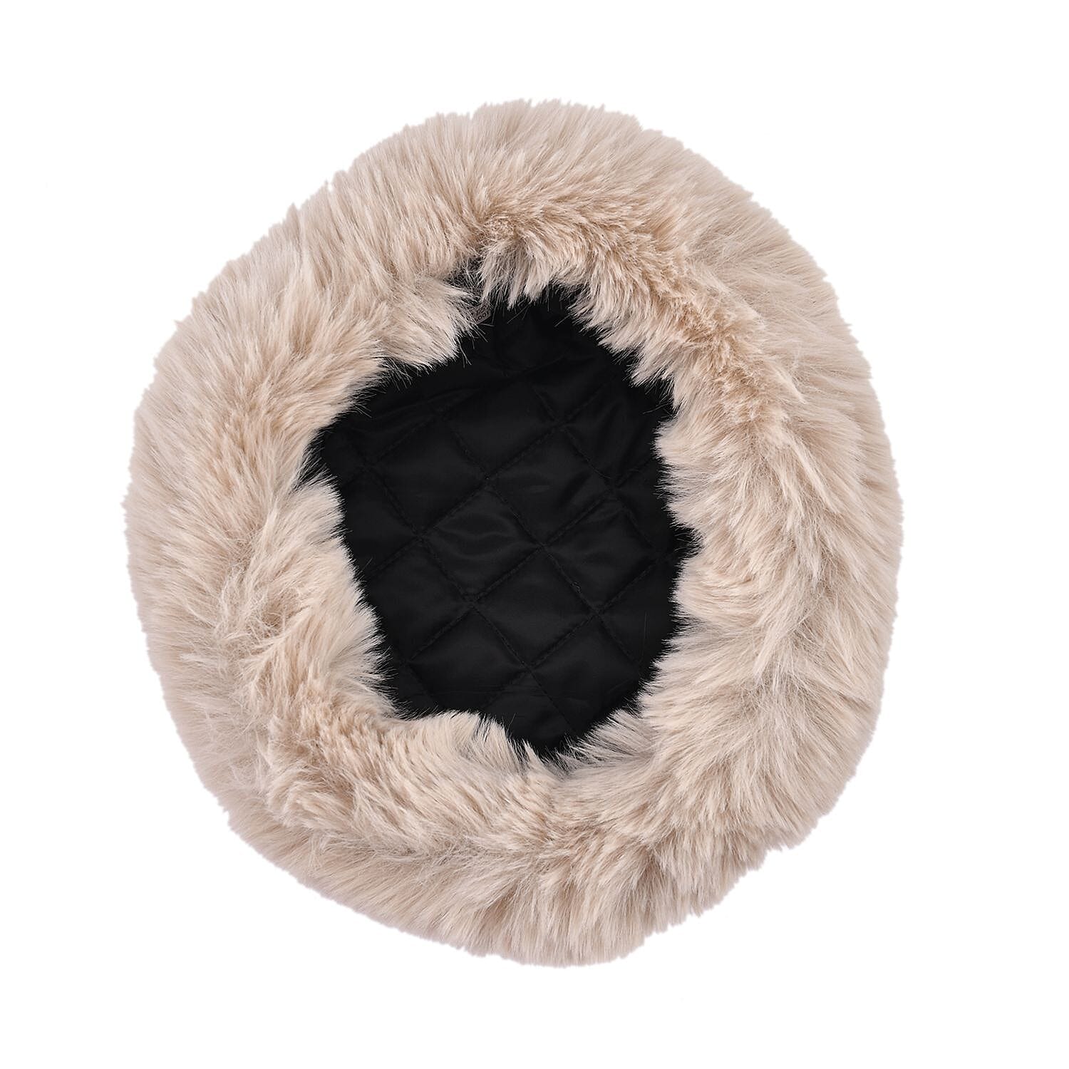 Doorbuster - Polyester Faux Fur Hat (Size 35x28 cm) - Beige