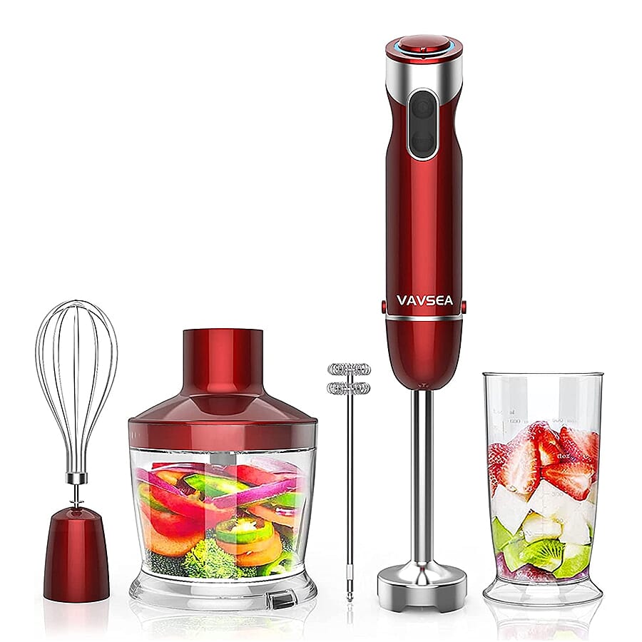 5-in-1 Multi-Function Immersion Hand Blender (Size 25x12x25 cm) - Red